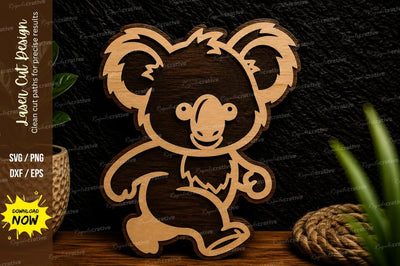 Cute Koala Character Laser Cut Svg Design SVG Regulrcrative 