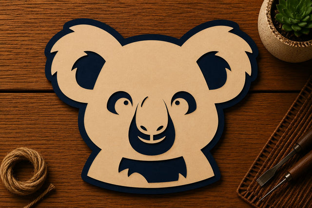 Cute Koala Face Animal Laser Cut SVG File SVG Regulrcrative 