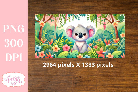 Cute koala sippy cup sublimation PNG | Baby 12oz Kids tumbler Sublimation Amorclipart 