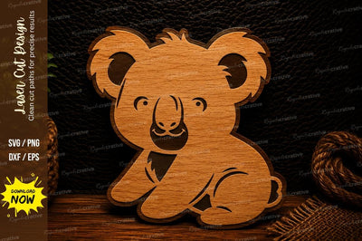 Cute Koala Sitting Laser Cut Svg Design SVG Regulrcrative 