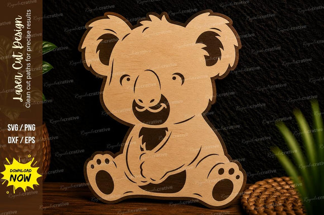 Cute Koala Sitting Laser Cut Svg Design SVG Regulrcrative 