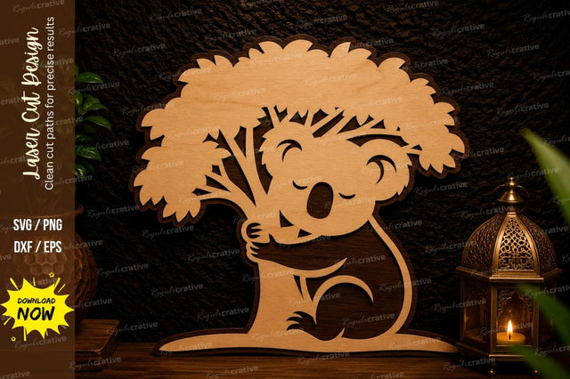 Cute Koala Tree Laser Cut SVG Design SVG Regulrcrative 