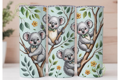 Cute Koala Tumbler Wrap Sublimation PixelChick 