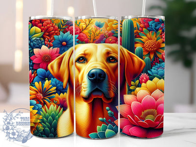 Cute Labrador Retriever Tumbler, Retriever Dog Tumbler, Cute Lab Wrap, Pet Lover Wrap, Whimsical Dog Wrap, Sublimation Design, Trendy Gift Idea Sublimation ToriDesigns 