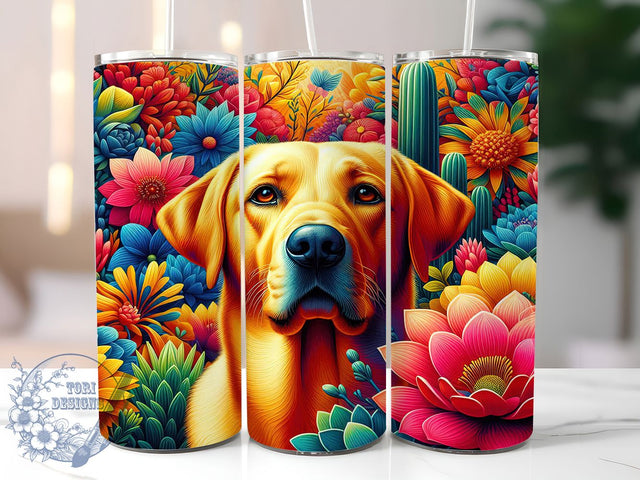 Cute Labrador Retriever Tumbler, Retriever Dog Tumbler, Cute Lab Wrap, Pet Lover Wrap, Whimsical Dog Wrap, Sublimation Design, Trendy Gift Idea Sublimation ToriDesigns 
