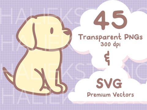 Cute Labradors Color Clip Art Design Set SVG HalieKStudio 