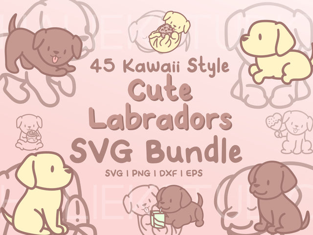 Cute Labradors SVG Design Set SVG HalieKStudio 