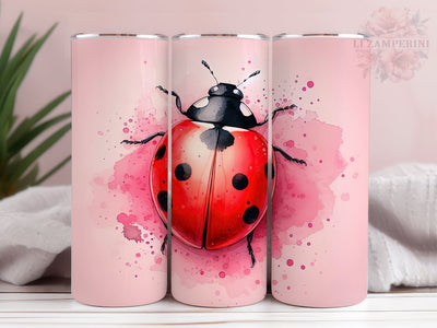 Cute Ladybug 20oz Tumbler Wrap PNG, Straight & Tapered Tumbler Wrap, Watercolor Ladybug Tumbler Png, Instant Digital Download Sublimation Li Zamperini 