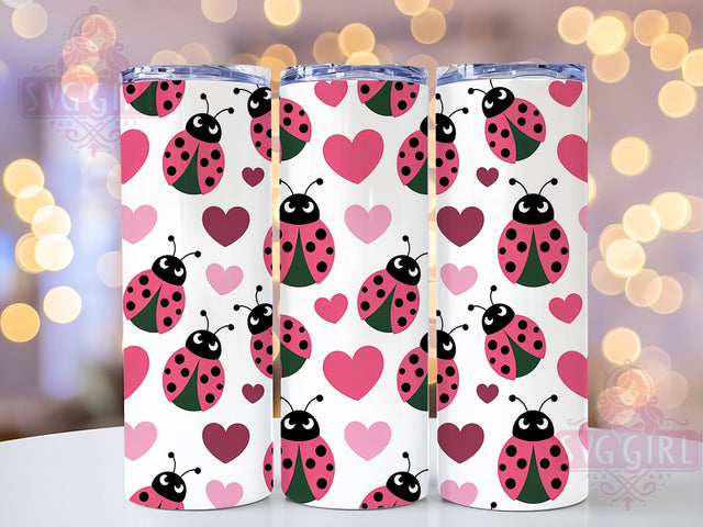 Cute Ladybug Pattern Tumbler, Seamless Wrap, Cute Design, Sublimation Art, 20oz Tumbler, Nature Theme, Whimsical Style Sublimation SvggirlplusArt 