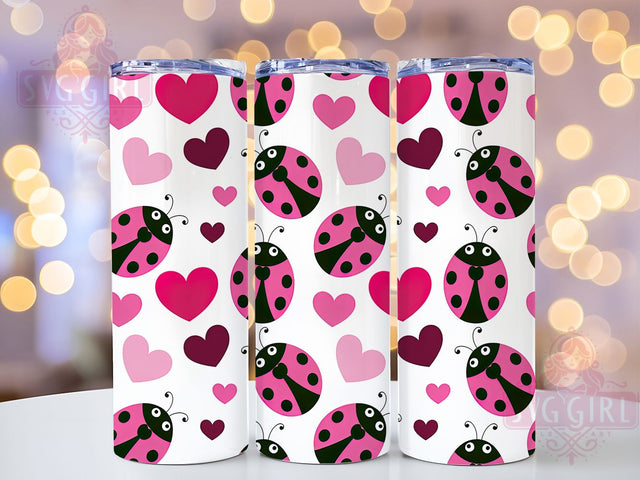 Cute Ladybug Pattern Tumbler, Seamless Wrap, Cute Design, Sublimation Art, 20oz Tumbler, Nature Theme, Whimsical Style Sublimation SvggirlplusArt 