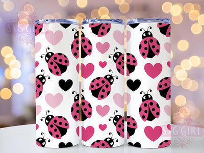 Cute Ladybug Pattern Tumbler, Seamless Wrap, Cute Design, Sublimation Art, 20oz Tumbler, Nature Theme, Whimsical Style Sublimation SvggirlplusArt 