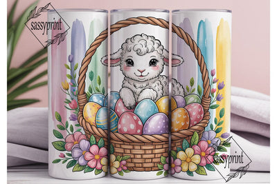 Cute Lamb Easter Basket 20oz Tumbler Sublimation sassyprint 