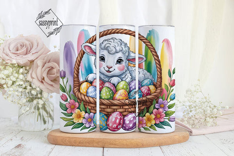 Cute Lamb Easter Basket 20oz Tumbler Sublimation sassyprint 