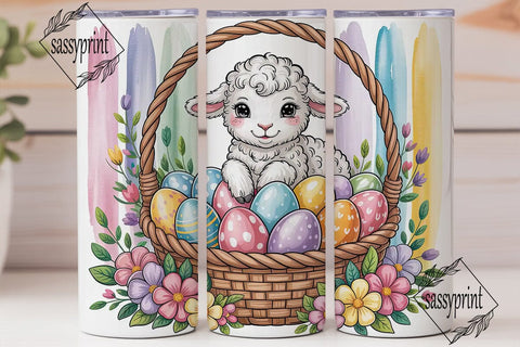 Cute Lamb Easter Basket 20oz Tumbler Sublimation sassyprint 