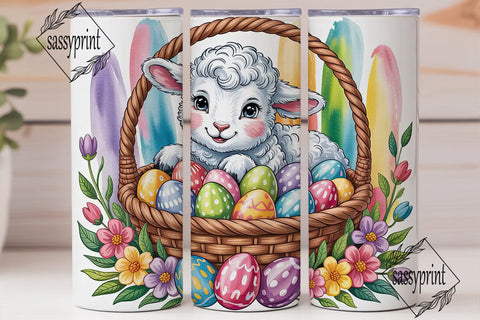 Cute Lamb Easter Basket 20oz Tumbler Sublimation sassyprint 