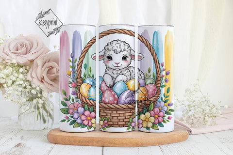 Cute Lamb Easter Basket 20oz Tumbler Sublimation sassyprint 