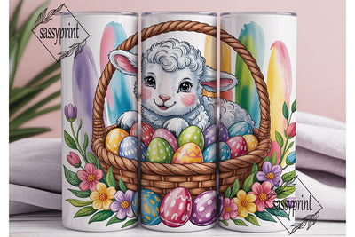 Cute Lamb Easter Basket 20oz Tumbler Sublimation sassyprint 
