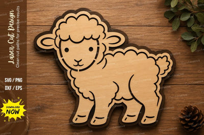 Cute Lamb Farm Animal Laser Cut SVG File SVG Regulrcrative 
