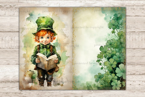 Cute Leprechaun Junk Journal Pages | Patrick's Day Ephemera SVG GlamArtZhanna 
