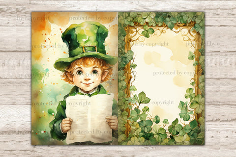 Cute Leprechaun Junk Journal Pages | Patrick's Day Ephemera SVG GlamArtZhanna 