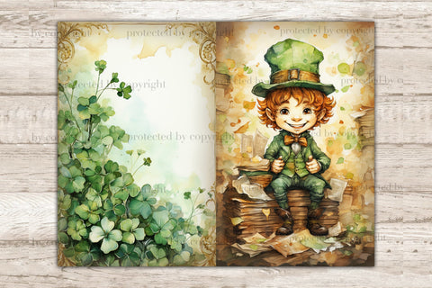 Cute Leprechaun Junk Journal Pages | Patrick's Day Ephemera SVG GlamArtZhanna 