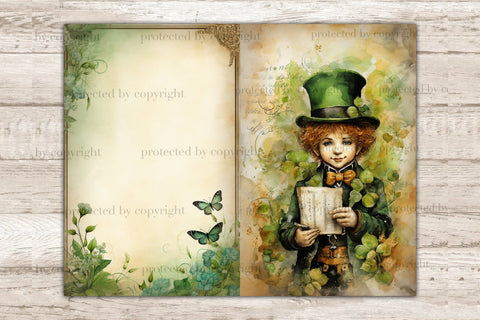 Cute Leprechaun Junk Journal Pages | Patrick's Day Ephemera SVG GlamArtZhanna 