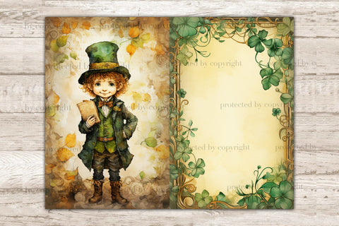 Cute Leprechaun Junk Journal Pages | Patrick's Day Ephemera SVG GlamArtZhanna 