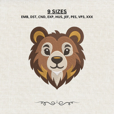 Cute Lion Face Embroidery Design – Cartoon Lion Head Safari Animal Machine Embroidery File Embroidery/Applique DESIGNS PatternFeed8 