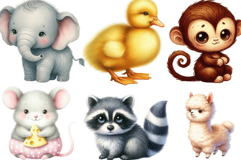 Cute Little Animal Clipart, Woodland PNG Sublimation SVGista 