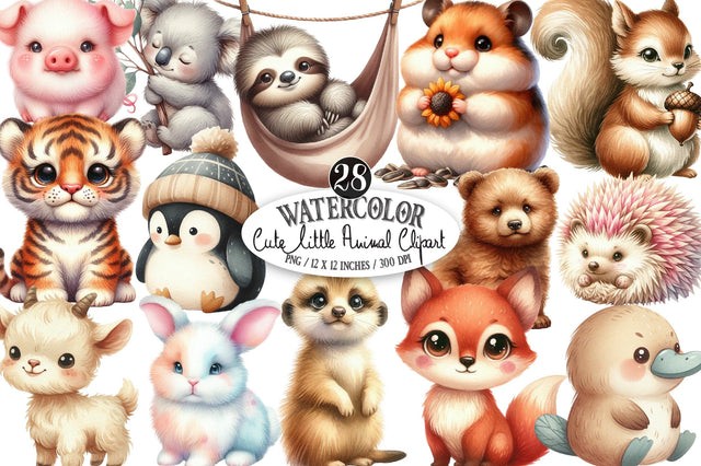 Cute Little Animal Clipart, Woodland PNG Sublimation SVGista 