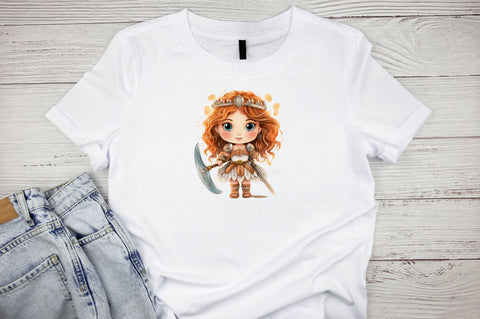 Cute Little Brave Happy Warrior Clipart Bundle Sublimation Designangry 