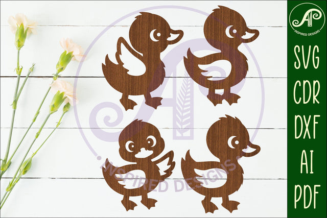 Cute little Ducks Silhouette laser cut wall art SVG APInspireddesigns 