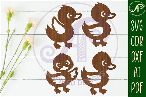 Cute little Ducks Silhouette laser cut wall art SVG APInspireddesigns 