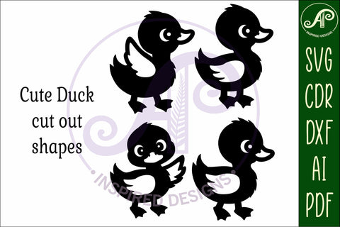 Cute little Ducks Silhouette laser cut wall art SVG APInspireddesigns 