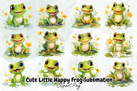 Cute Little Happy Frog Sublimation Bundle Sublimation Designangry 