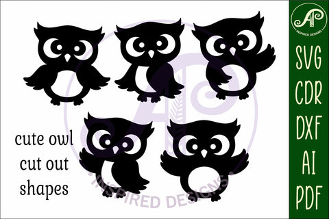 Cute little owls Silhouette laser cut wall art SVG APInspireddesigns 
