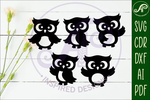 Cute little owls Silhouette laser cut wall art SVG APInspireddesigns 