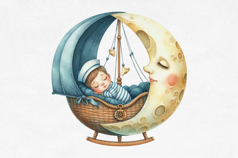 Cute Little Sailor Watercolor Clipart Sublimation SVGista 