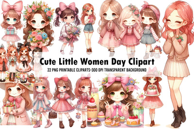 Cute Little Women Day Clipart Sublimation Rupkotha 