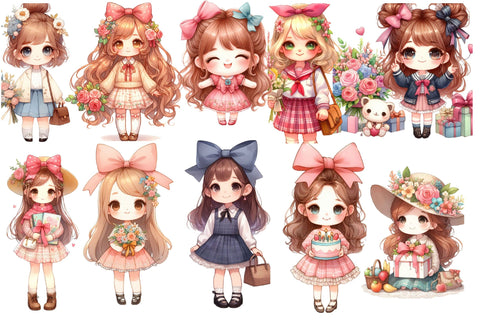 Cute Little Women Day Clipart Sublimation Rupkotha 