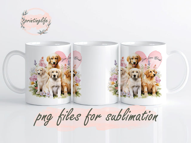 Cute Live Love Laugh Dog Puppy Lover Pet Sublimation Mug Wrap Digital Design PNG File Download 11oz Sublimation PrintingLife 