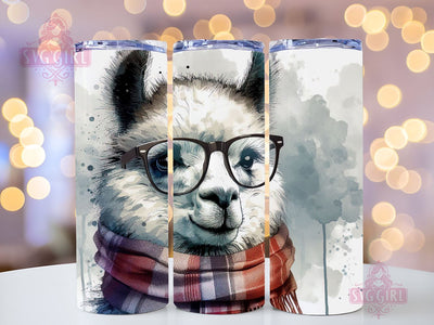 Cute Llama 20oz Tumbler Wrap Sublimation Design, Straight Tapered Tumbler Wrap, Alpaca Llama Tumbler Png, Instant Digital Download Sublimation SvggirlplusArt 