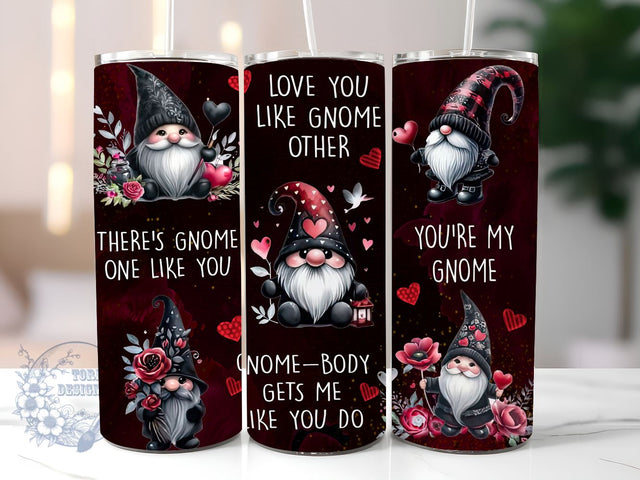 Cute Love Gnome 20oz Skinny Tumbler, Valentines Day Tumbler Png, Straight & Tapered Tumbler Wrap, Instant Digital Download Sublimation ToriDesigns 