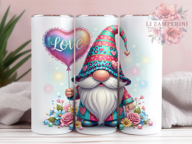 Cute Love Valentine Gnome Tumbler, Love Gnome Design, Sweet Valentine Art, 20Oz Wrap Design, Valentine Sublimation, Gnome Heart Theme, Romantic Cute Gnome Sublimation Li Zamperini 