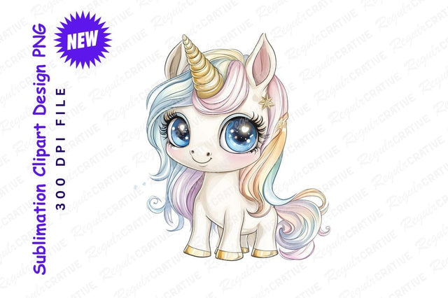 Cute Magical Unicorn Clipart Png Illustration Sublimation Regulrcrative 