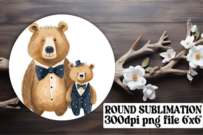 Cute Mama Bear Car Coaster Sublimation, Adorable Mother's Day Design Sublimation afrosvg 