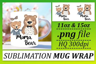 Cute Mama Bear Mother's Day Mug Sublimation afrosvg 