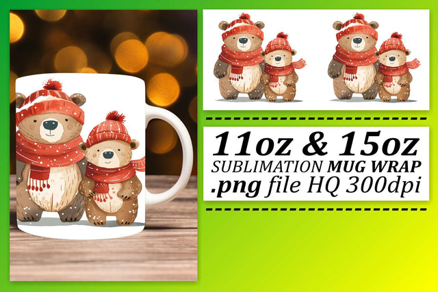 Cute Mama Bear Mother's Day Wonderland Mug Sublimation afrosvg 