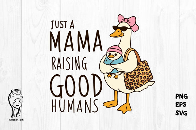 Cute Mama Goose Mom & Baby Mother's Day eps svg png SVG dadan_pm 