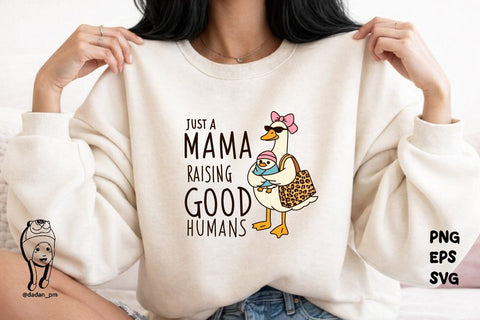Cute Mama Goose Mom & Baby Mother's Day eps svg png SVG dadan_pm 